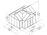 Orangeri/drivhus polycarbonat Triomphe m/sokkel, 17,1m², Palram/Canopia, 4,5x3,8x2,69m, Sort