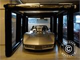 Opblaasbare garage 2,7x5m, PVC, Zwart/Transparant met luchtblazer