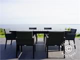 Trädgårdsgrupp, Miami, 1 bord + 6 stolar, svart/grå
