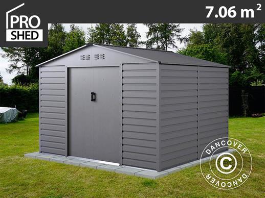 Casetta da giardino 2,77x2,55x1,98m ProShed®, Alluminio Grigio