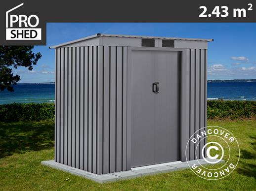 Garden Shed w/Flat Roof 2.01x1.21x1.76 m ProShed®, Aluminium Grey