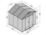 Caseta de jardín de policarbonato SkyLight, Palram/Canopia, 2,37x2,29x2,34m, Gris