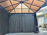 Gazebo Santa Monica w/sidewalls and mosquito net, 3.6x3.6m, Dark Grey