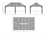 Pavillon Santa Fe m/sidevægge og myggenet, 3,65x6m, Brun