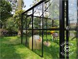 Orangery/Gazebo Glass 8.7 m², 2.95x2.95x2.7 m, w/base, Black