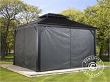 Gazebo Messina w/curtains and mosquito net, 3.63x2.98x2.92 m, 10.8 m², Anthracite