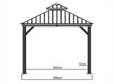 Gazebo Messina w/curtains and mosquito net, 3.63x2.98x2.92 m, 10.8 m², Anthracite