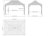 Paviljong Mykonos med gardiner och myggnät, 4,25x2,99x2,92m, 12,7m², Antracit