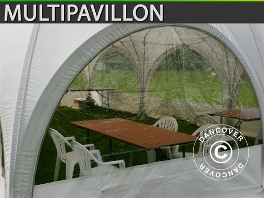 Partytelt Multipavillon sidevæg med vindue, 3x1,95m, Hvid