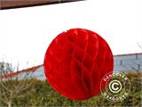 Honeycomb papirkugler, 30cm, Rød, 10 stk. KUN 1 STK. TILBAGE
