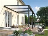 Terrassenüberdachung Easy aus Polycarbonat, 3x3m, Anthrazit