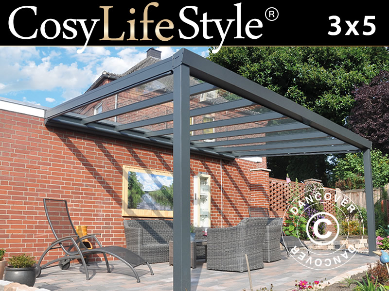 Patio Cover Expert W Glass Roof 3x5 M, Patio Cover Roof
