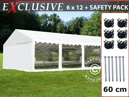 Vente! Tente de réception Exclusive 6x12 m PVC, Blanc, Panorama