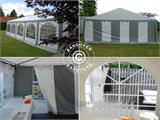 Demo: Tente de réception Semi PRO Plus 6x12 m PVC, Gris/Blanc