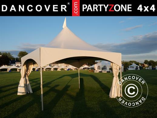 Pagoda šator za zabave PartyZone PRO 4x4m PVC, Bijela