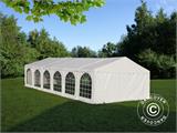 SmartPack solução 2-em-1: Tenda para festas Exclusive 6x12m, Branca/Gazebo 4x4m, Areia