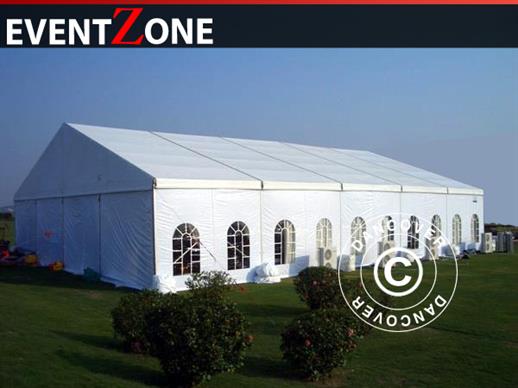 Carpa para eventos profesional EventZone 12x15m PVC, Blanco