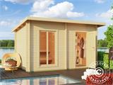 Cabaña de madera con sauna Levi, 4x2,2m, 8,26m², Natural