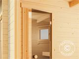 Cabine de sauna en bois Levi, 4x2,2m, 8,26m², Naturel