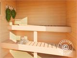 Cabine de sauna en bois Levi, 4x2,2m, 8,26m², Naturel