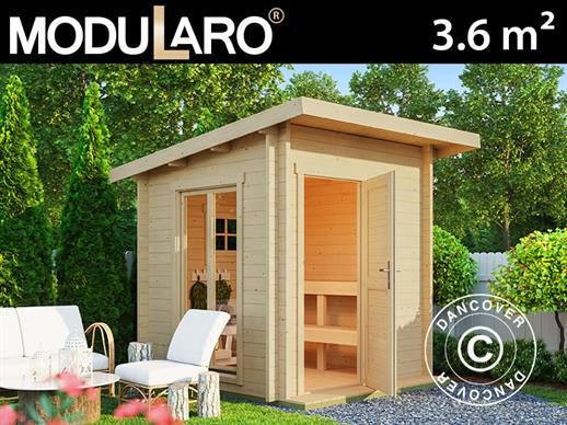 Cabaña de madera con sauna Ruka, 2x2m, 3,6m², Natural