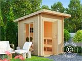 Cabaña de madera con sauna Ruka, 2x2m, 3,6m², Natural