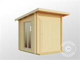 Cabine de sauna en bois Ruka, 2x2m, 3,6m², Naturel
