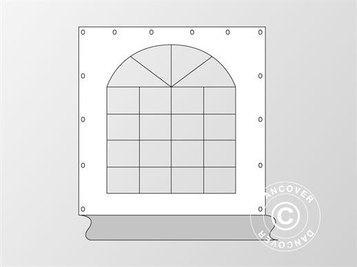 Seitenwand mit Fenster für Partyzelt SEMI PRO, Weiß/Grau