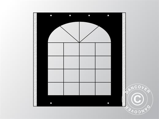 Zijwand met venster voor Partytent UNICO, PVC/Polyester, 2m, Zwart 