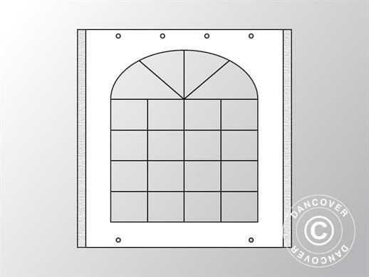 Sidovägg med fönster för Partytält UNICO, PVC/Polyester, 2m, Vit