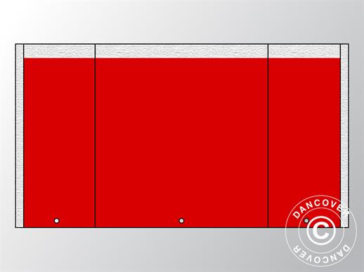 Ändvägg UNICO 3m med smal dörr (3x6m), Röd