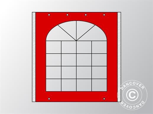 Ścianka boczna z oknem do namiotu imprezowego UNICO, PVC/Poliester, 3m, Czerwony