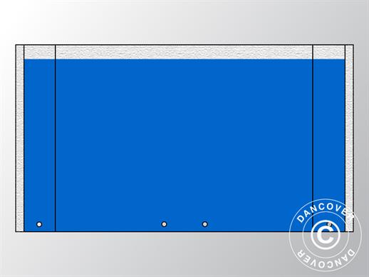 Ändvägg UNICO 6m med bred dörr, Blå