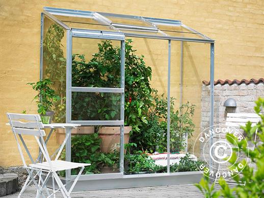 Lean-to greenhouse Glass Halls Altan, 1.33m², 0.69x1.94x1.82 m, Aluminium