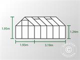 Greenhouse Polycarbonate Halls Popular 6.2 m², 1.93x3.19x1.95 m, Aluminium