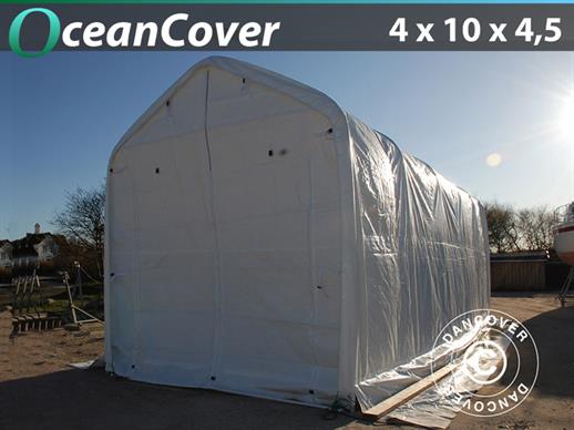 Tenda abrigo barco Oceancover 4x10x3,5x4,5m, Branco 