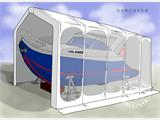 Capannone tenda barca Oceancover 4x10x3,5x4,5m, Bianco