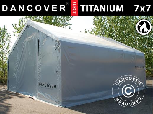 Capannone tenda Titanium 7x7x2,5x4,2m, Bianco/Grigio