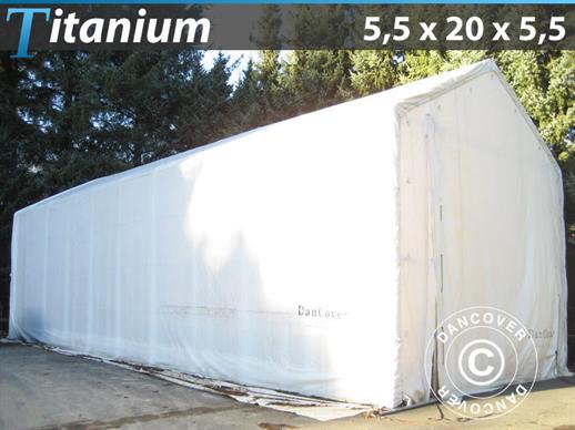 Lagerzelt Titanium 5,5x20x4x5,5m, Weiß