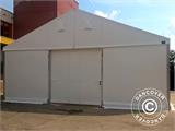 Industrial Storage Shelter Alu 12x12x5.42 m w/sliding gate, PVC, White