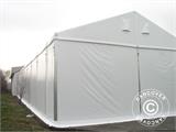 Industrial Storage Shelter Alu 15x30x6.53 m w/sliding gate, PVC, White