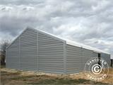 Industrielle Lagerhalle Alu 10x10x4,52m mit Schiebetor, PVC/Metall, weiß