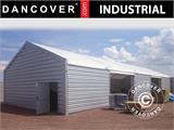 Industrielle Lagerhalle Alu 12x12x5,42m mit Schiebetor, PVC/Metall, weiß
