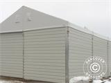 Hangar de stockage industriel Alu 12x25x5,92m avec porte coulissante, PVC/métal, blanc