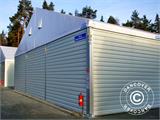 Industrial Storage Shelter Alu 15x30x6.53 m w/sliding gate, PVC/Metal, White
