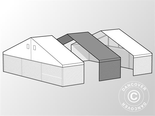 Erweiterung für industrielle Lagerhalle Alu, PVC/Metall 10x10x4,52, 5m, weiß