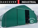 Noliktavas telts/noliktavas angārs 8x15x4,33m ar bīdāmiem vārtiem, PVC, Zaļš