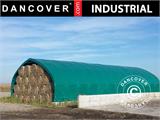 Tenda galpão/armazém agrícola 8x15x4,33m c/portão deslizante, PVC, Verde