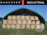 Tenda galpão/armazém agrícola 15x15x7,42m c/portão deslizante, PVC, Verde