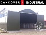 Carpa de almacén grande/carpa agrícola de 15x15x7,42m con puerta corredera, PVC, Verde
